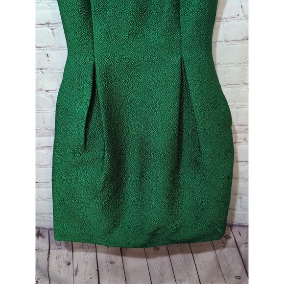 Monique Lhuillier ML Women’s Green Textured Sleeveless Sheath Dress Size 2 READ - Picture 3 of 14